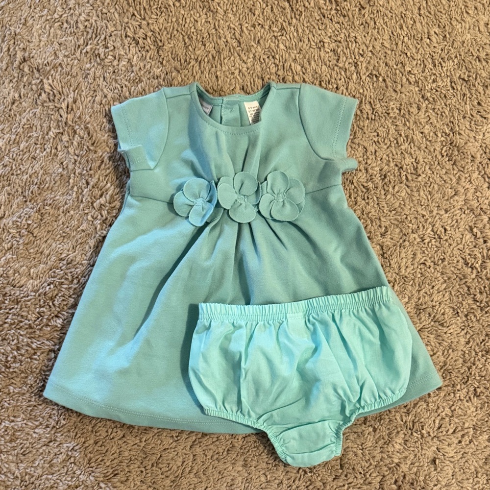 First Impressions Aqua Dress with Bloomers